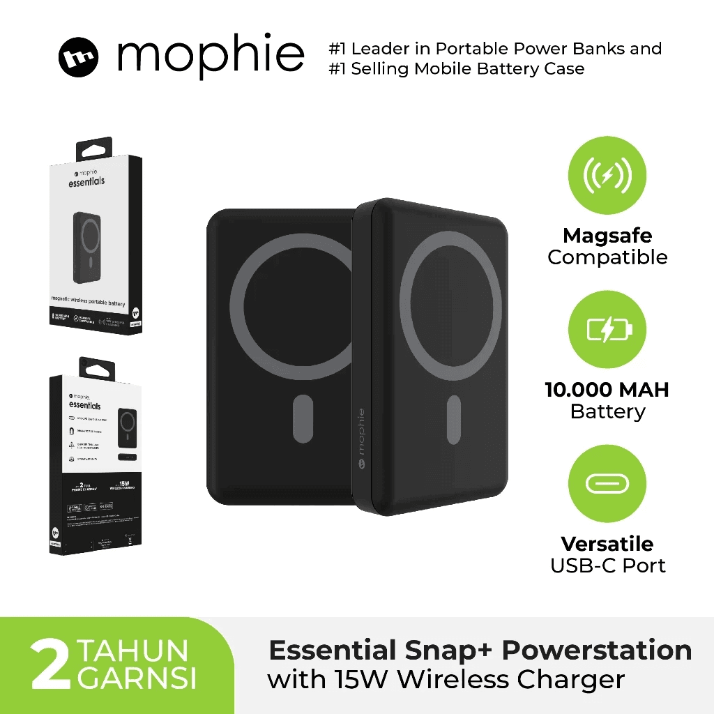 MOPHIE POWER BANK - ESSENTIAL - 10000 10.000 mAh - 20W - 2A1C - POWERBANK - SFI Group - White