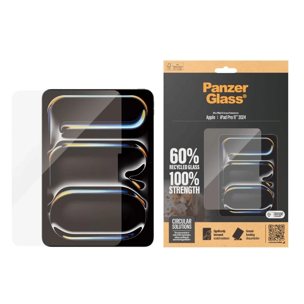 PanzerGlass Ultra Wide Fit Screen Protector For iPad Pro M4 11" / 13" 2024 | iPad Air M2 10.9" 2024 / iPad 10.9'' | Tempered Glass Anti Gores iPad - SFI Group - iPad Pro 11"
