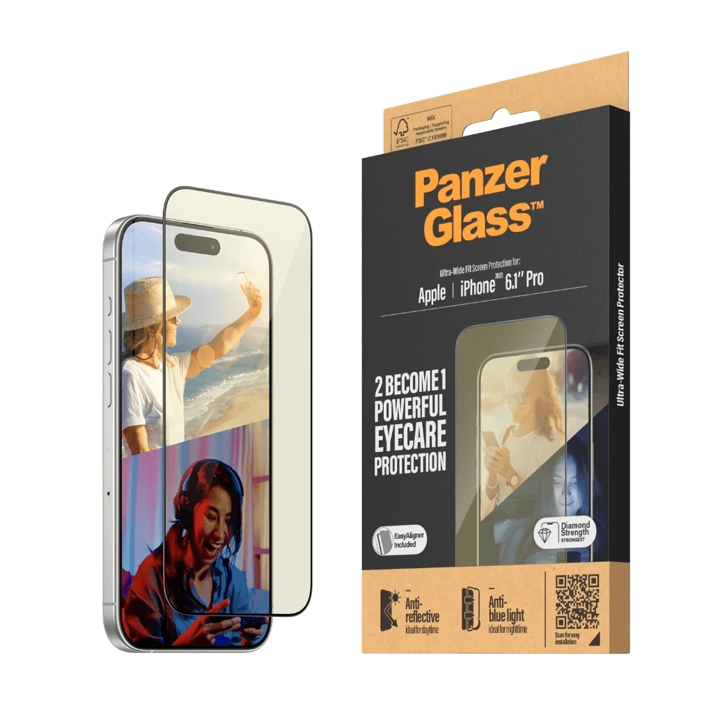 PanzerGlass Anti Reflective & Bluelight Protection |UWF Screen Protector For iPhone 15 | 15 Pro | 15 Max | ProMax Tempered Glass Anti Gores - SFI Group - Iphone 15 Pro Max