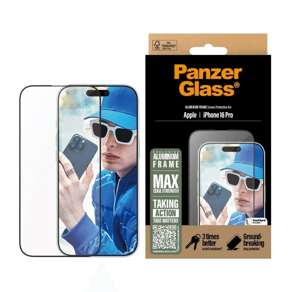 PanzerGlass Aluminium UWF Screen Protector For iPhone 16 Pro | 16 Pro Max | Tempered Glass Anti Gores ProMax - SFI Group - Iphone 16 Pro