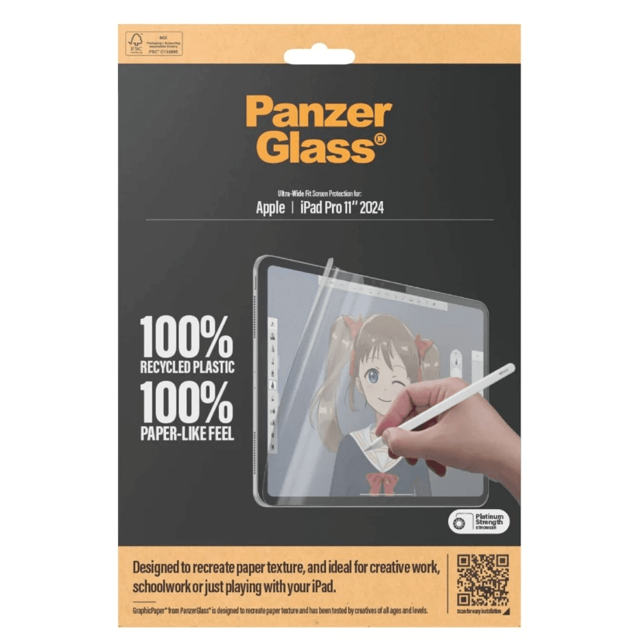 PanzerGlass Graphic Paper Screen Protector For iPad Pro M4 11" / 13" 2024 | iPad Air M2 10.9" 2024 / iPad 10.9'' | Tempered Glass Anti Gores - SFI Group - iPad Pro 11"