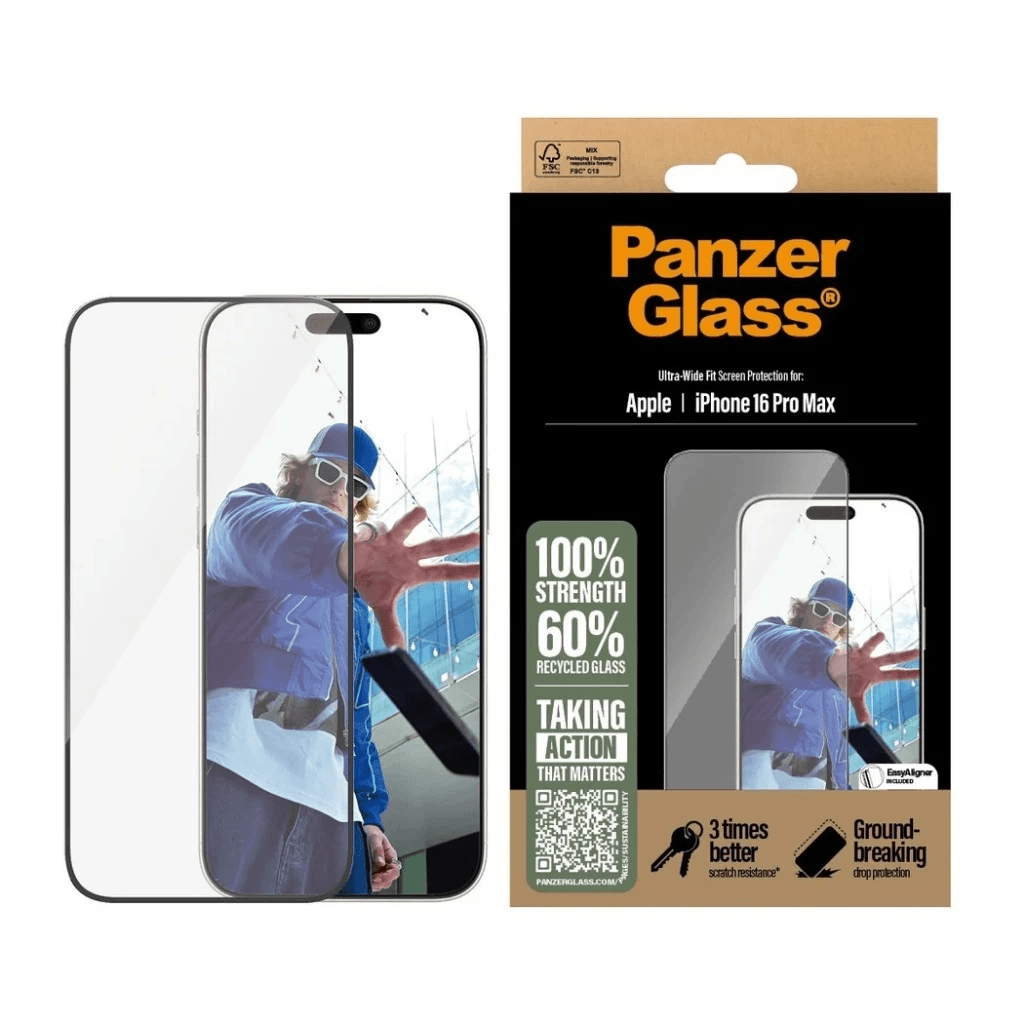 PanzerGlass Ultra Wide Fit | Screen Protector For iPhone 16 / 16 Pro / 16 Pro Max ProMax | Tempered Glass Anti Gores - SFI Group - Iphone 16 Pro Max