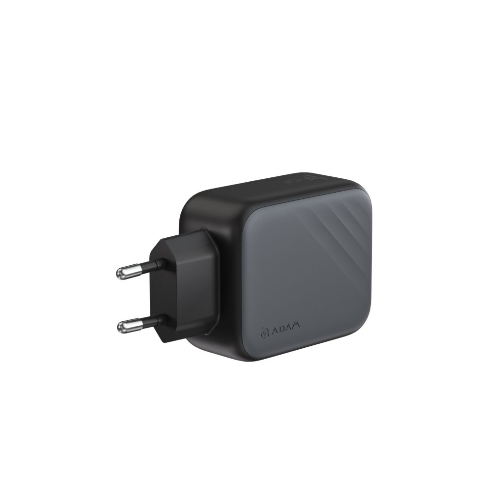 Adam Elements Wall Charger - Fast Charging 35w/65w - With Built-In 90cm Retractable USB-C Cable - GaN - 1x USB-C Port - (GrayWhite) - L35/L65 - SFI Group - L35 35watt Grey