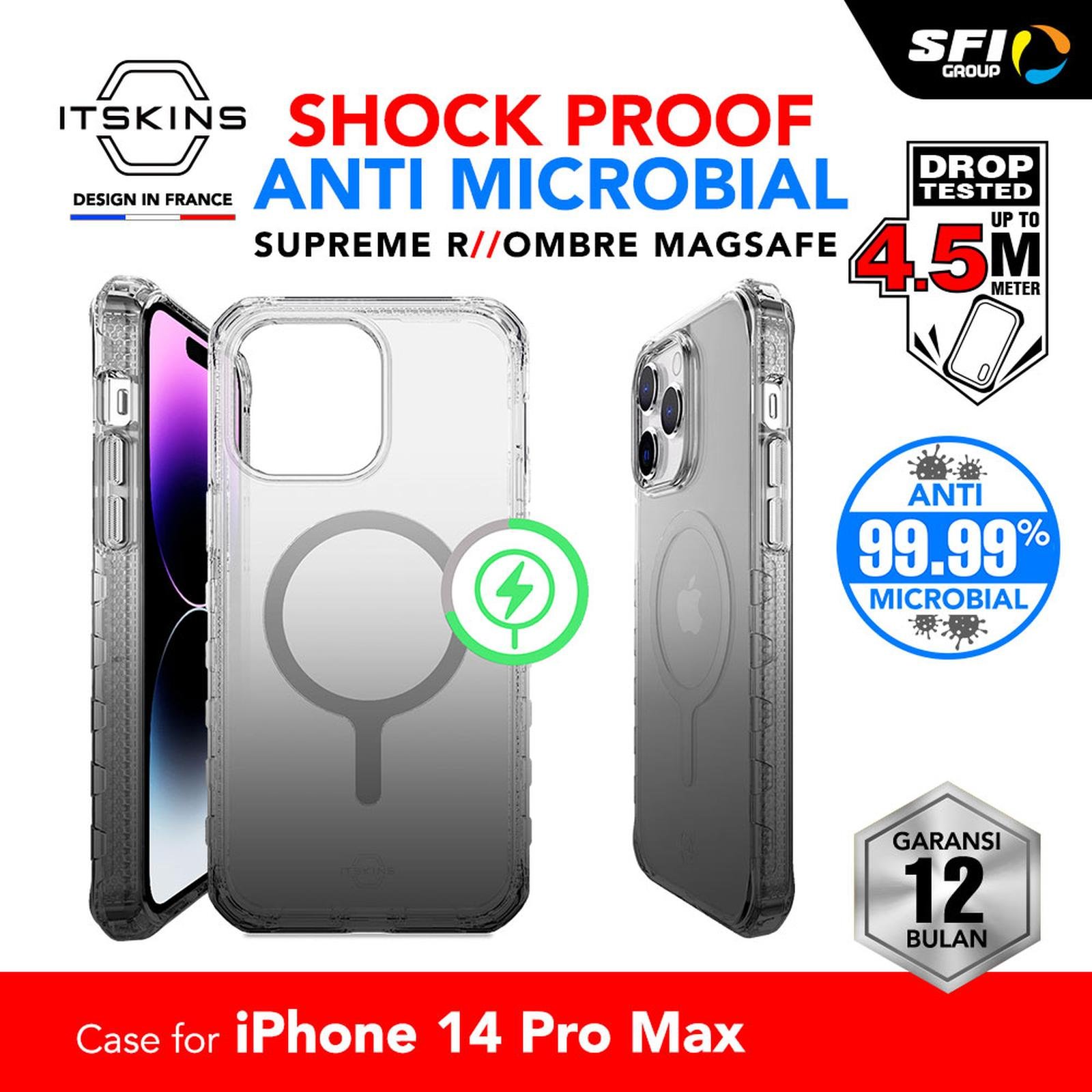 ITSKINS Supreme R Clear Case iPhone 14 / 14 Pro / 14 Pro Max / 14 Plus -Soft Casing Magsafe Premium - SFI Group - IPHONE 14 PRO