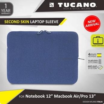TUCANO SLEEVE FOR LAPTOP 11-12/MBP13/MBA13 - BLACK | Sleeve MacBook | Laptop sleeve case | Macbook sleeve | Pelindung Laptop | Laptop Bag - SFI Group - BLUE