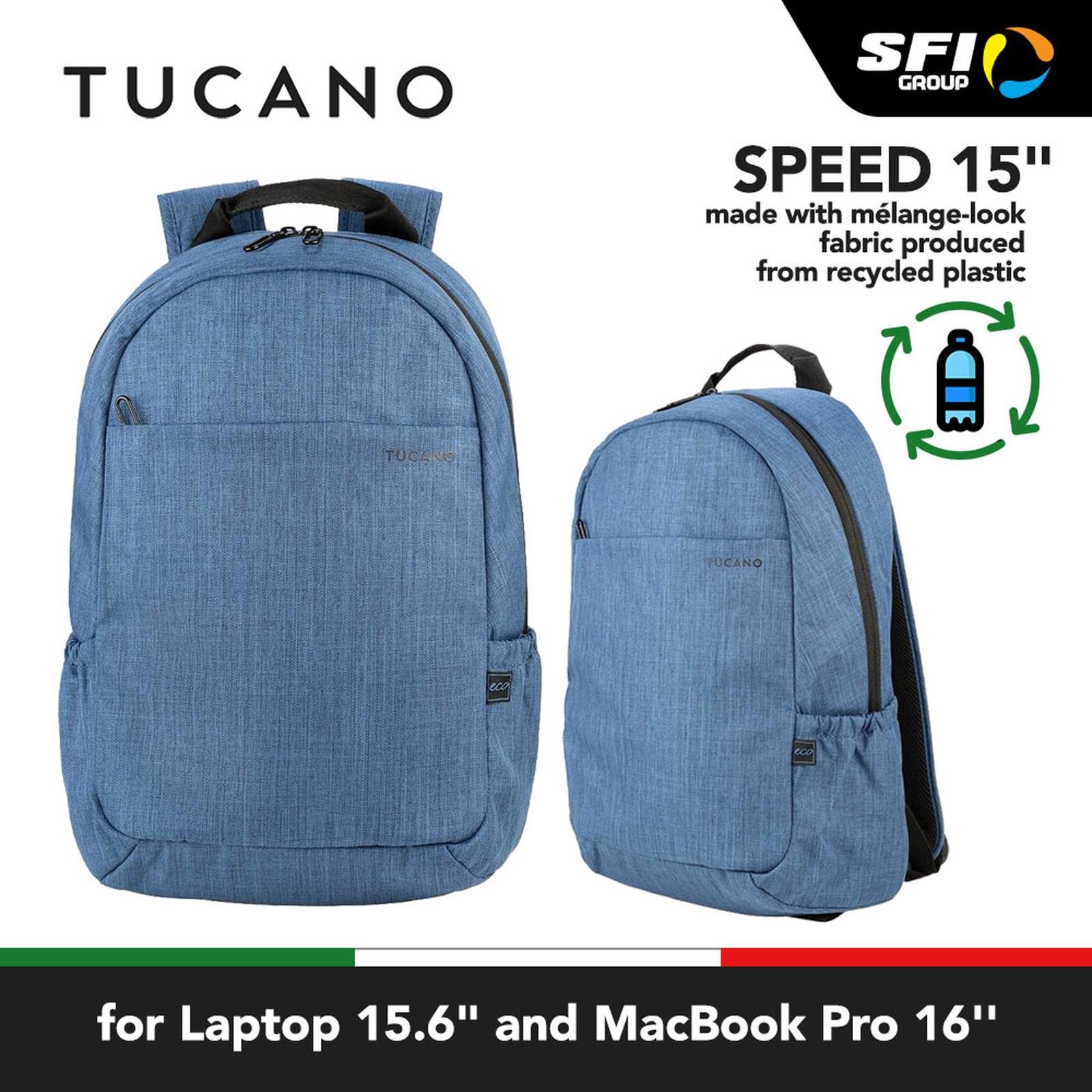 TUCANO BACKPACK FOR 15.6" LAPTOPS AND MBP 16" - SPEED - BLUE (8020252173668) - SFI Group - Biru - BLUE