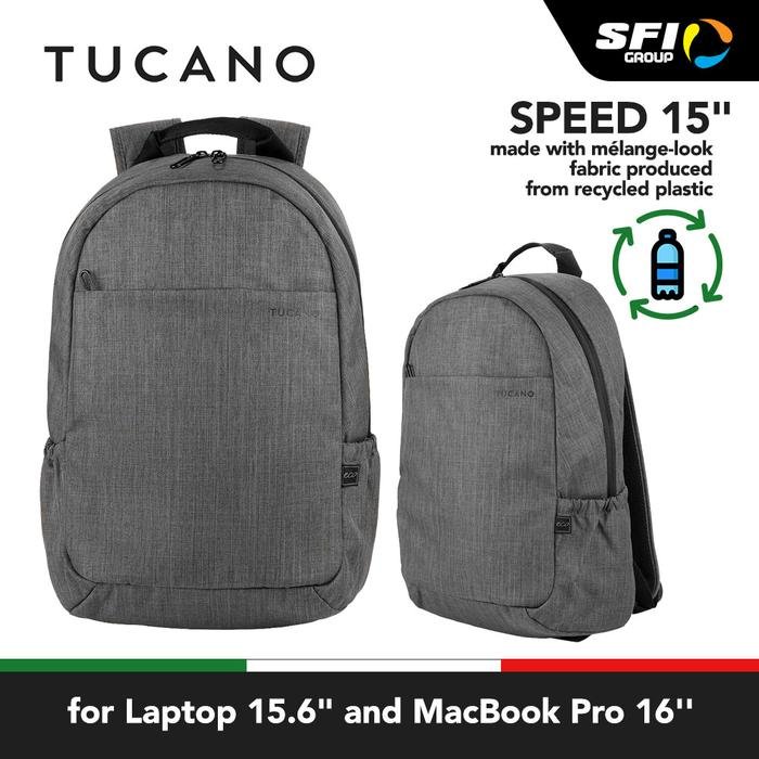 TUCANO BACKPACK FOR 15.6" LAPTOPS AND MBP 16" - SPEED - BLUE (8020252173668) - SFI Group - Biru - GREY